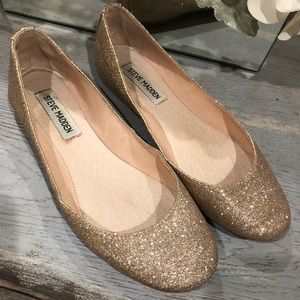 Gold Glitter Steve Madden Flats